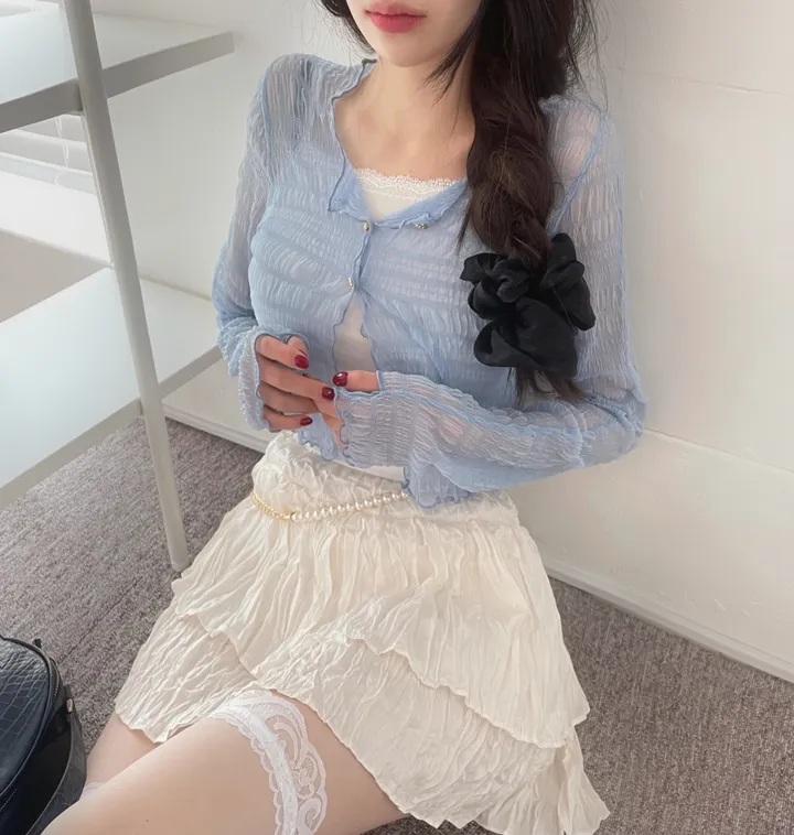 러핀 레이스 시스루 워머 가디건 상세 이미지 36