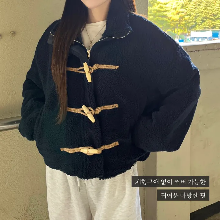 🚀당일출고🚀[뽀글이/누빔🔥/왕따뜻!/떡볶이/크롭]떡볶이뽀글이 떡볶이점퍼 누빔점퍼 떡볶이숏코트 뽀글이자켓 양털자켓 크롭아우터 상세 이미지 4