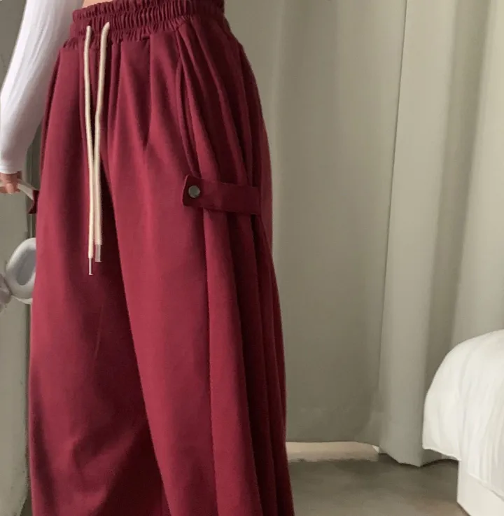 Made [봄컬러추가/🤍숏,롱!] 비어 사이드스냅 비죠, 버튼 롱와이드 트레이닝 추리닝 밴딩팬츠 - 12color 상세 이미지 46
