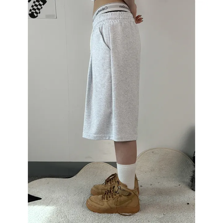 [UNISEX/기획특가/2size!]원턱 라인 루즈 와이드 버뮤다 트레이닝 하프 팬츠(5color) 상세 이미지 29