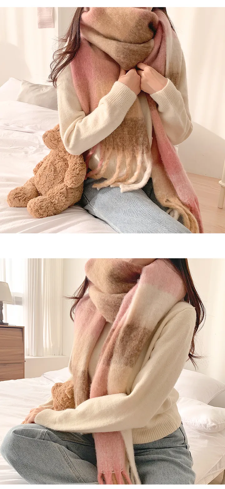 [뽀용폭닥💕] 파스텔체크 커플 롱 오버사이즈 머플러 목도리 여자목도리 남자목도리 겨울 겨울목도리 체크목도리 상세 이미지 19