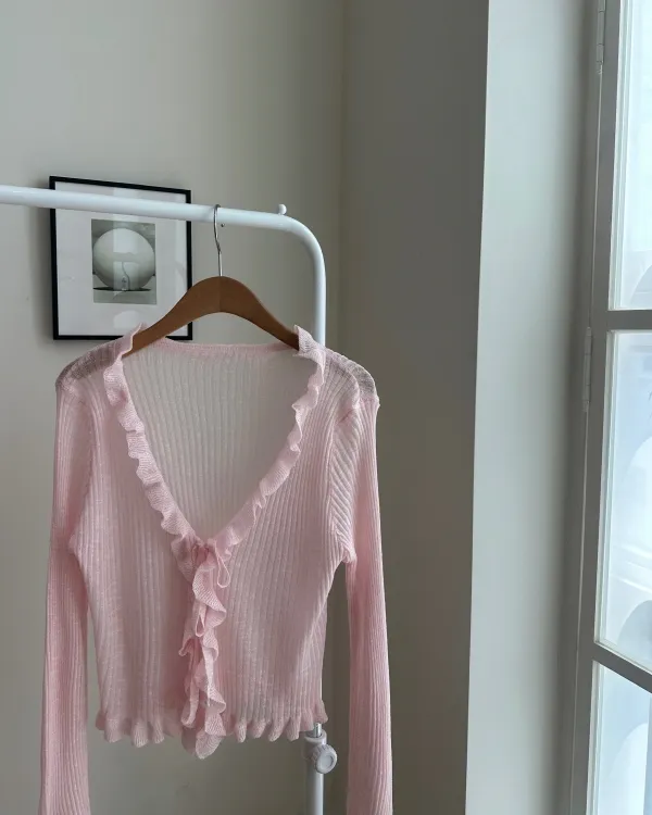 썸머 프릴 가디건 PINK COLOR 상세 이미지 46