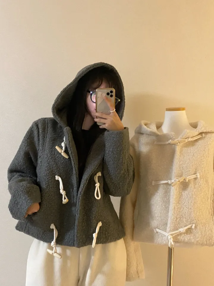 [당일🚀/누빔안감]떡볶이 후드 코트 아우터(2color)  떡볶이코트/울자켓/플리스/가을아우터/가을자켓/집업/떡볶이자켓/숏자켓/떡코/후리스/후드집업/교복아우터/플리스자켓/뽀글이 상세 이미지 19