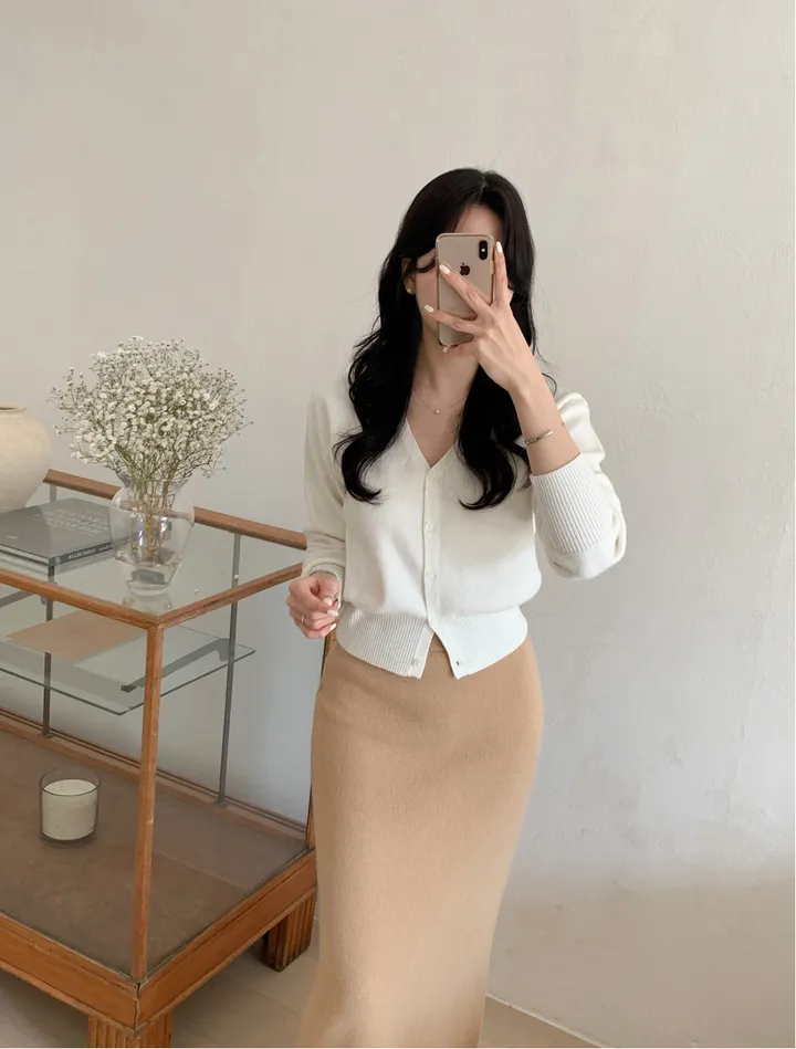 [봄신상/베이직/데일리] 빌리 브이넥가디건 7color 핑크그레이노랑 시보리 여리 니트 상세 이미지 51