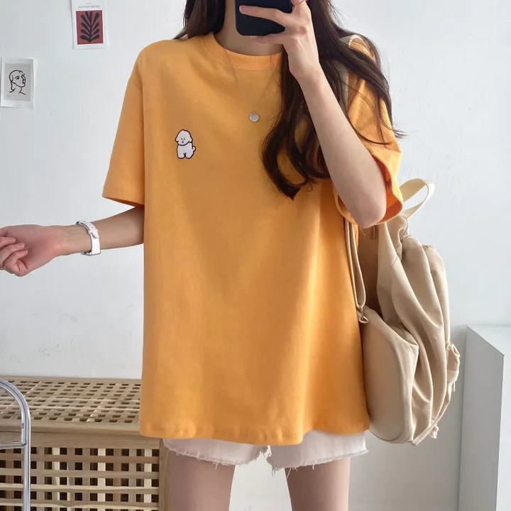 [묶음 할인/꾸안꾸] 귀여운 흰둥이 패치 반팔티 5color 상세 이미지 38