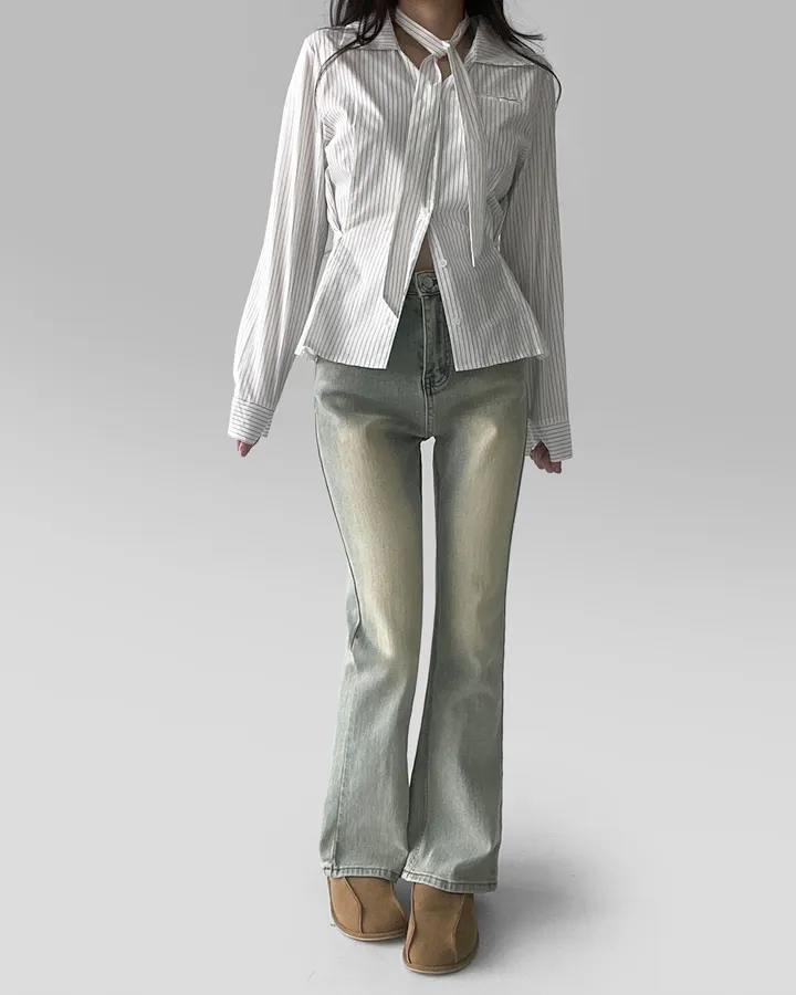 [~XL/2기장] 보헤미안 포켓걸 인어핏 S라인 워싱 부츠컷 데님 팬츠 바지 상세 이미지 54