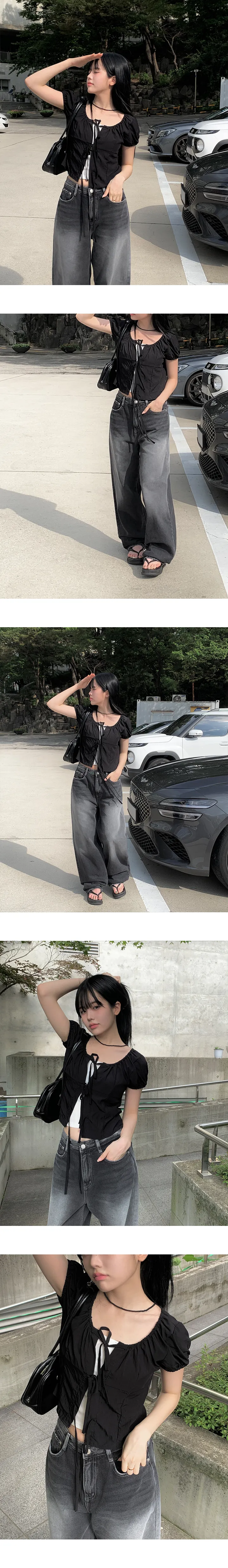 [4계절착용🖤]엠포 절개 워싱 벌룬 와이드 팬츠 (2color) 상세 이미지 10