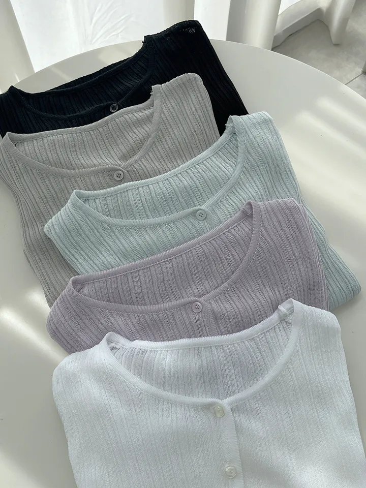 [당일발송/최저가] 파브 썸머 시스루 골지 라운드 니트가디건 살안타템 (5color) 상세 이미지 28