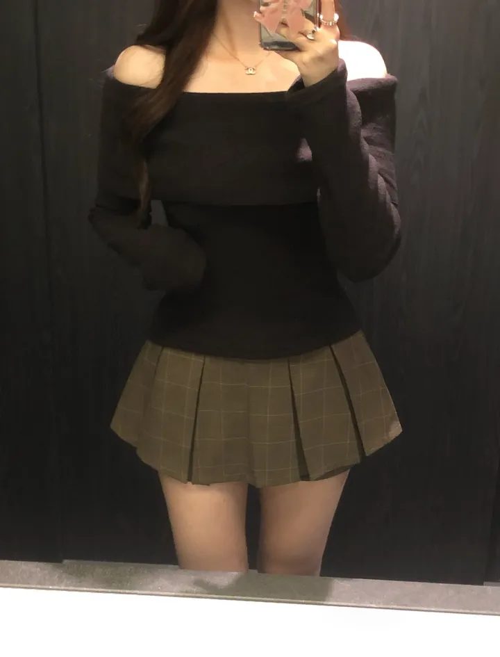 +특가할인✨ [봄신상/팔뚝살소멸핏] 기본충실! 로제 오프숄더 슬림 니트 긴팔 티셔츠 knit (*핏,컬러완벽 *흘러내림X) 상세 이미지 72
