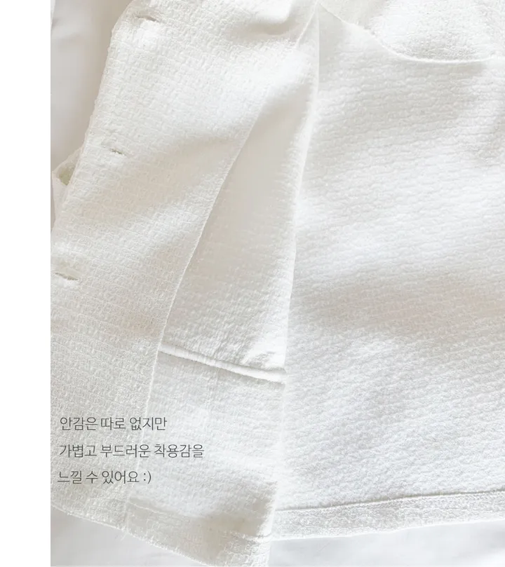 샤르망 노카라 트위드 골드 버튼 자켓 상세 이미지 18