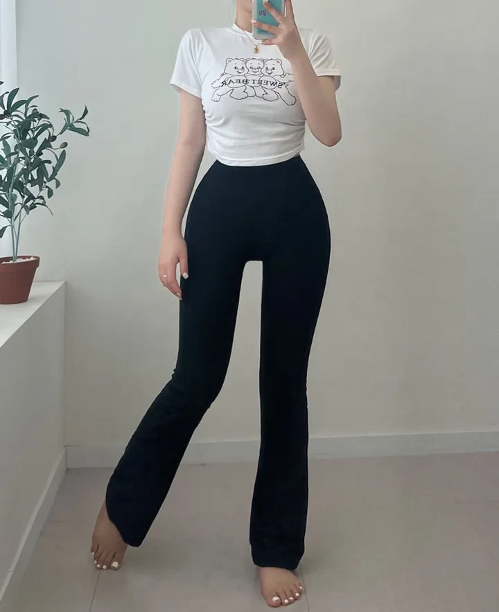 [강력추천/인생핏]하이웨스트 부츠컷 레깅스 세미부츠컷 에슬레져 요가 필라테스 헬스 러닝 골프 테니스 운동복 연습복 데일리 상세 이미지 9
