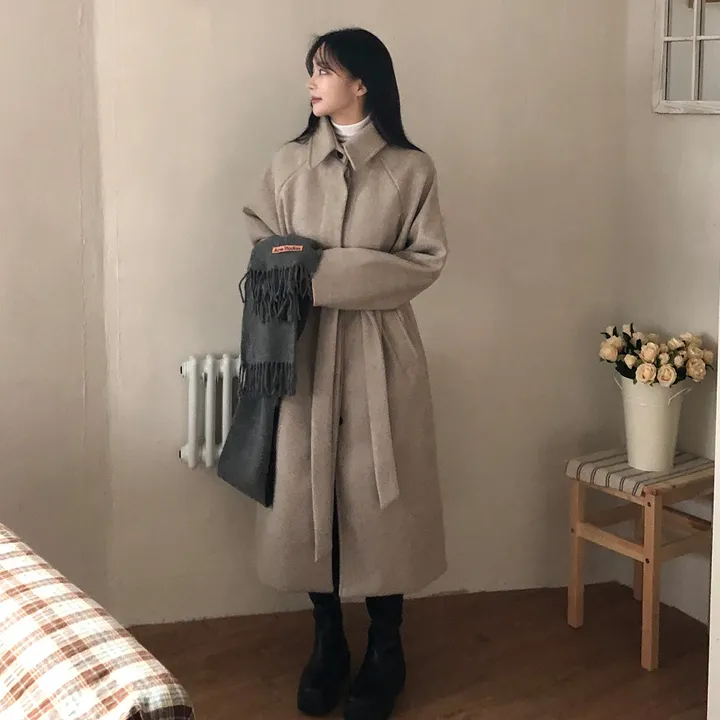 [백화점퀄리티!핏보장🖤]국내제작 탄탄 오버핏 허리끈 싱글 롱코트 4color 상세 이미지 23