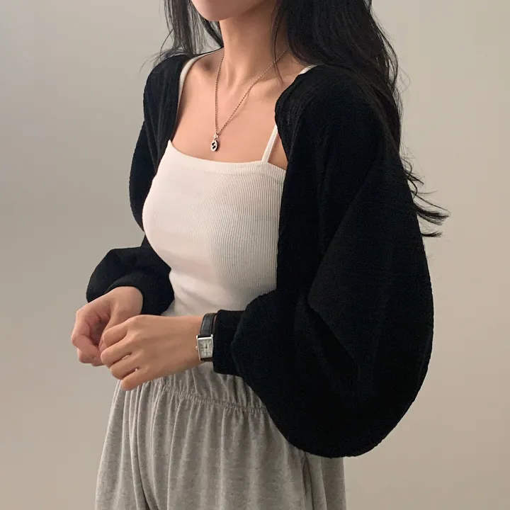 [팔뚝살커버~] 사계절내내! 볼레로 크롭 니트가디건 - 3color 상세 이미지 23