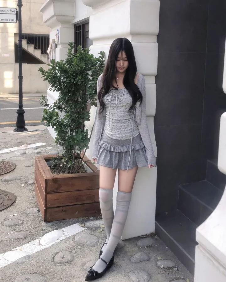 [부해보임X/여리핏..💭] 플라워 비즈 셔링 나시 볼레로 가디건 세트 *3color/최저가 상세 이미지 7
