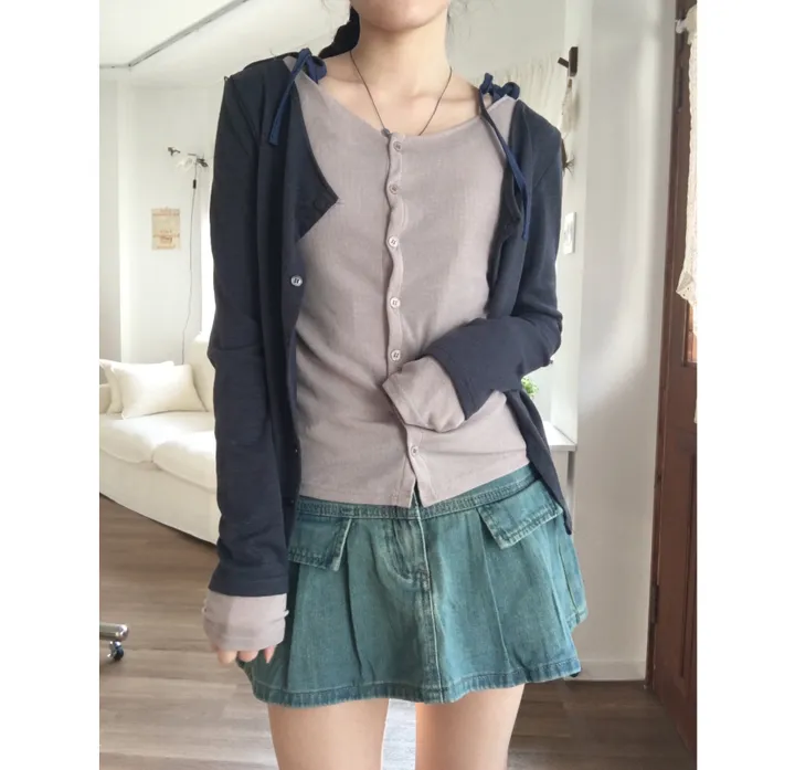 *신상할인*키고 레이어드 가디건 4color 상세 이미지 14
