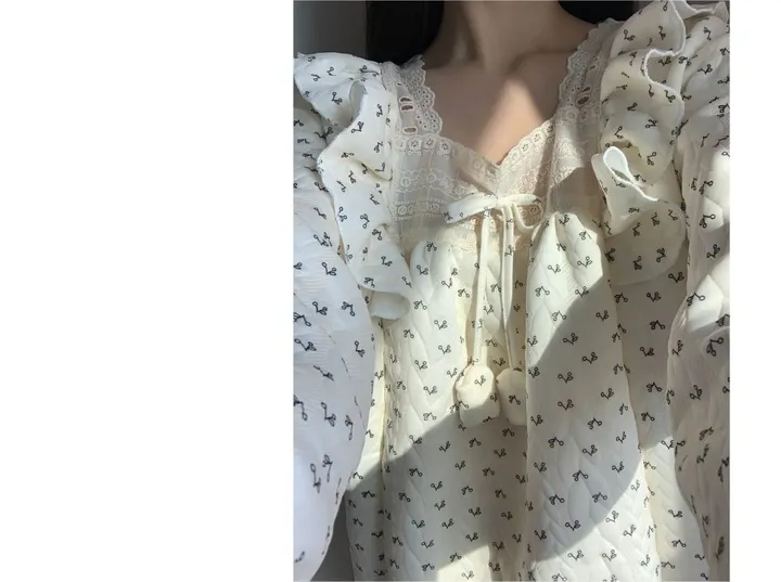 [폭닥폭닥/루즈핏] 러블리 프릴 홈웨어 긴팔잠옷 편한 파자마세트 박시핏 파자마파티 홈파티 상세 이미지 8