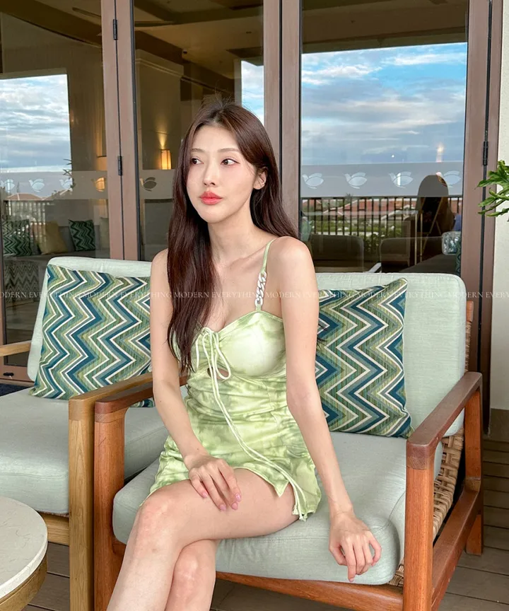 💚어디서샀어?/M-XL 나염 트임 원피스 비키니 모노키니 휴양지 호캉스 호텔 유교걸 빅사이즈 커버업 치마 스커트 수영복 상세 이미지 54