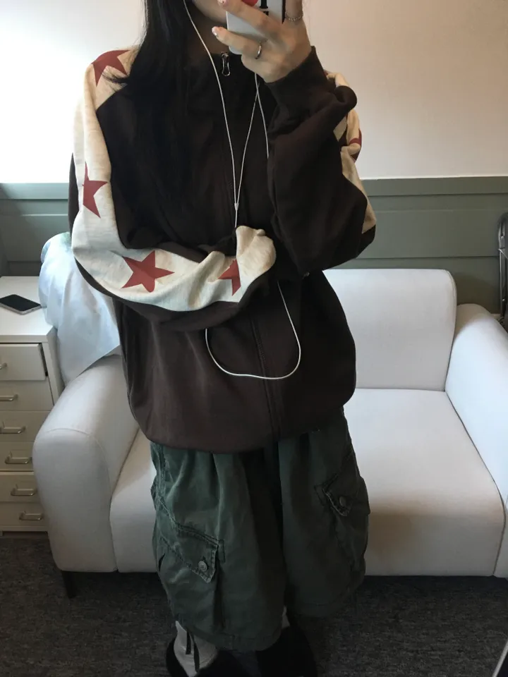 Hosi star printing Hood zip-up 호시 별 프린팅 후드집업 3color 상세 이미지 3