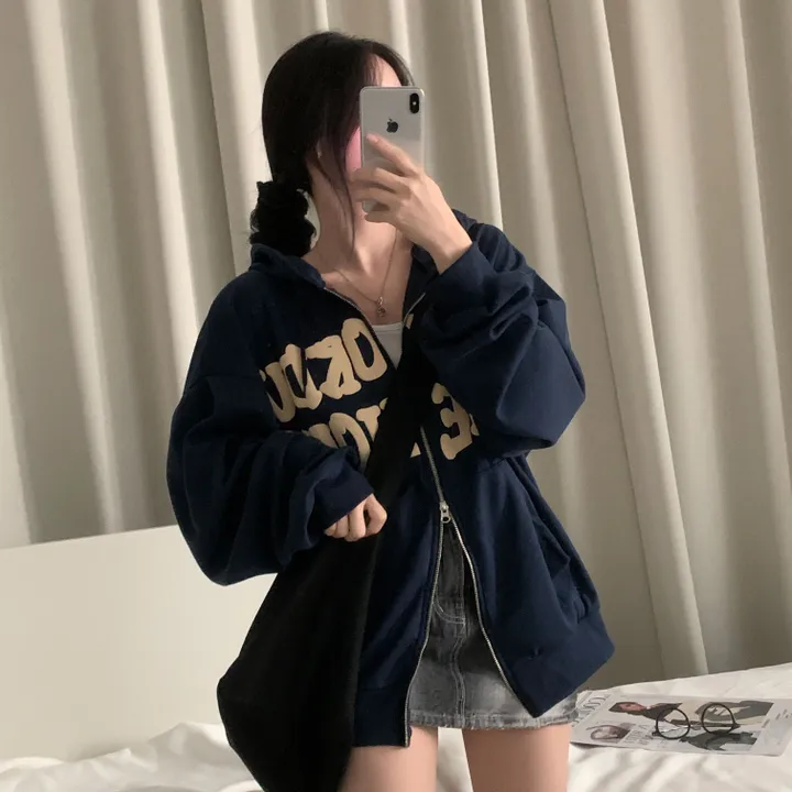 [기모추가!/만족도100%] 크루아상 발포 오버핏 레터링 후드집업,점퍼 - 4color 상세 이미지 9