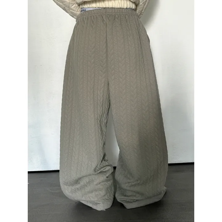 누빔🌡️[UNISEX/소장추천!]퀼트 블랭킷 웜업 케이블 포인트 윈터 루즈 와이드 트레이닝 팬츠(4color/5-7일 여유주문) 상세 이미지 68