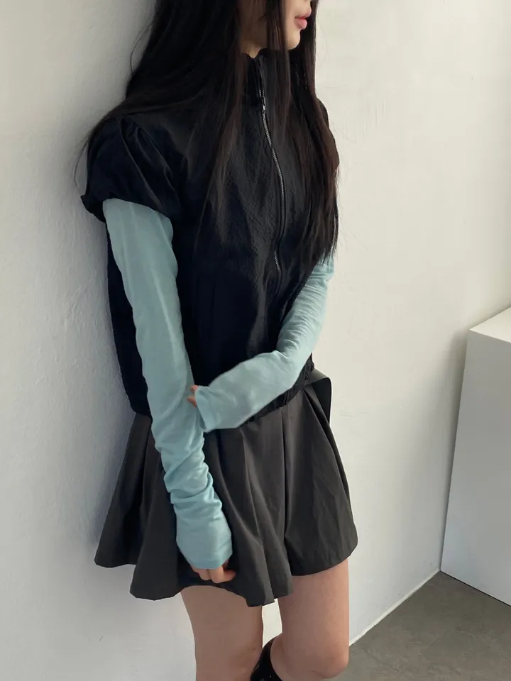 3일만할인[자체제작🍑국내고퀄/러블리룩📸] 시어서커 퍼프 셔링 반목 바람막이 상세 이미지 27