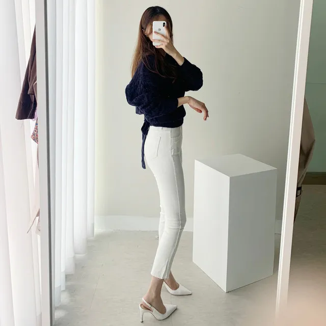 [빠른배송/1만장돌파] 스판굿 반하이 8부 일자 팬츠 면바지 화이트 블랙 베이지 상세 이미지 61