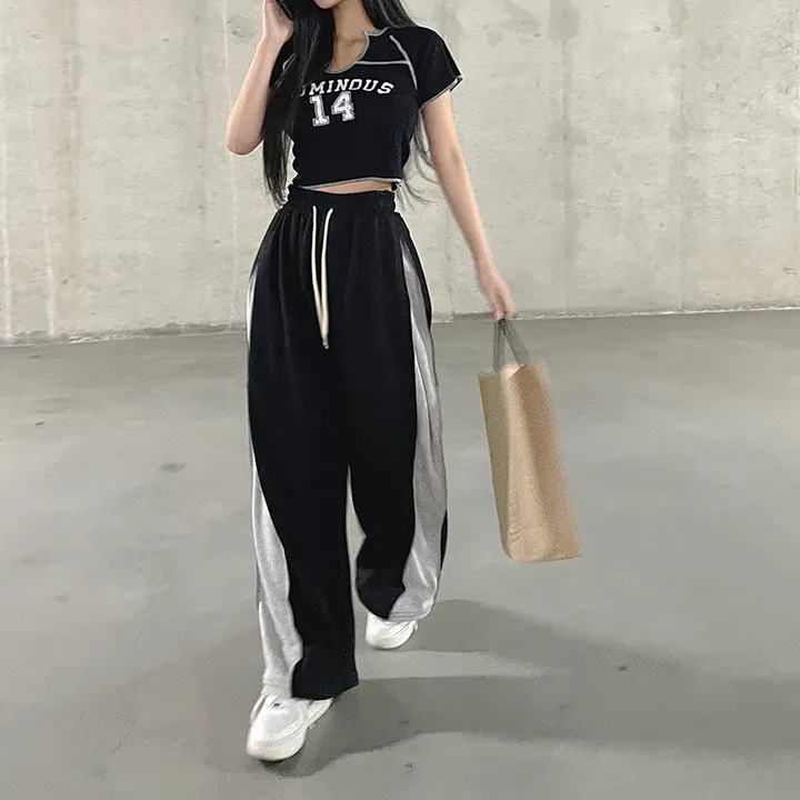 *7color*[롱다리핏/핏보장] 싸인 사이드 핀턱 배색 와이드팬츠 트레이닝 봄팬츠 백포켓 힙 트렌디 꾸안꾸 상세 이미지 48