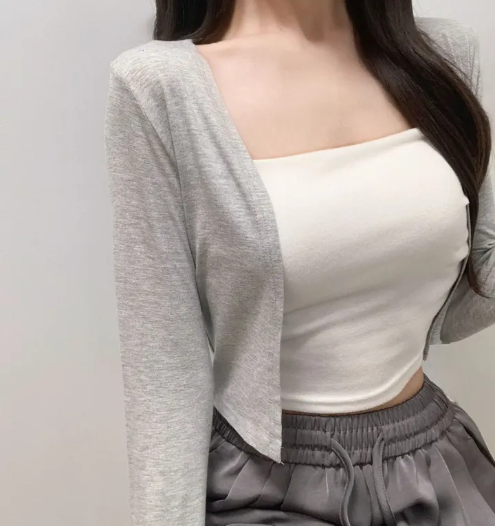 [살안타템] 동일상품 최저가 여리핏 군살쏙 찰랑찰랑 촉촉 봄여름가디건 크롭가디건 4color 상세 이미지 10