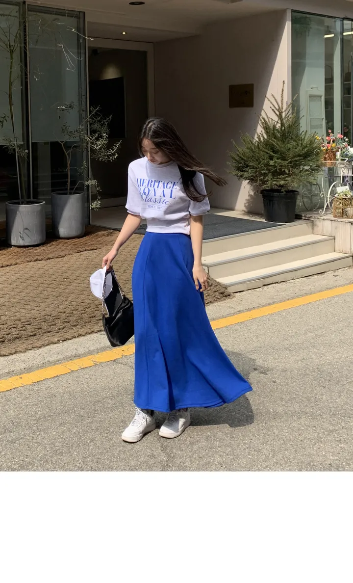 (자체제작/주문폭주~)헤리티지 맨투맨 롱 스커트 세트 상세 이미지 11