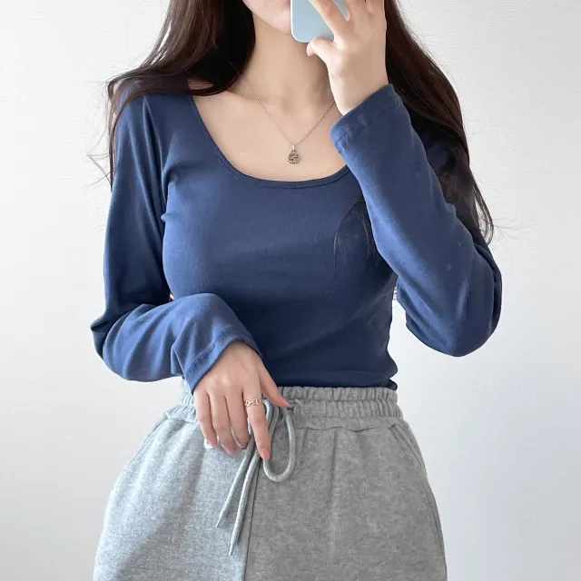(4color/소장필수)기본 스퀘어넥 긴팔 -t 상세 이미지 19