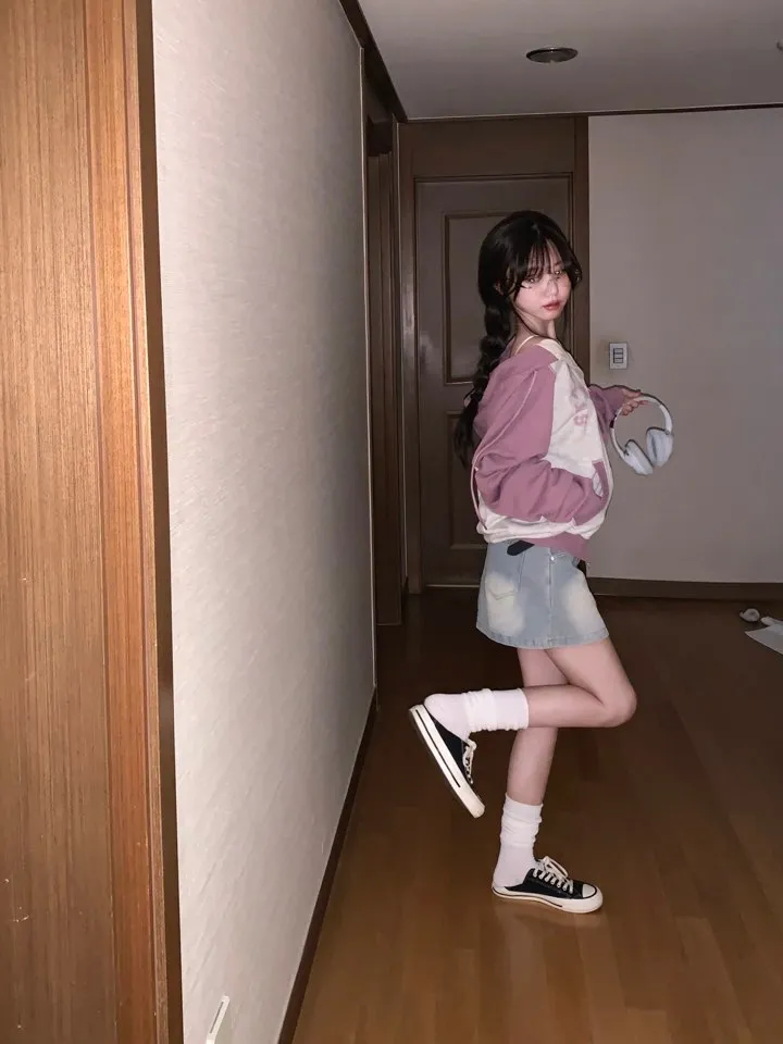 루즈오버핏! 투웨이 배색 레터링 후드집업 -2col 상세 이미지 11