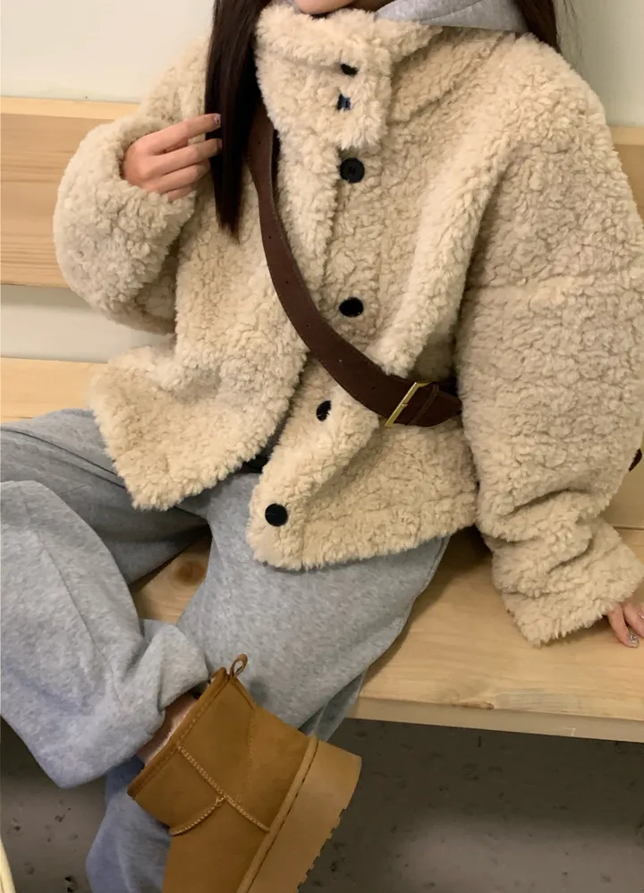 [최저가!/에이블리인기템*.*] 하이넥 터틀 뽀글이 퍼 자켓 겨울자켓 아우터 덤블 숏자켓 숏코트 플리스자켓 상세 이미지 23