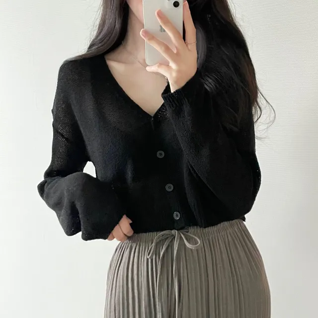 (5color)피넛 썸머 크롭 브이넥 가디건 상세 이미지 22
