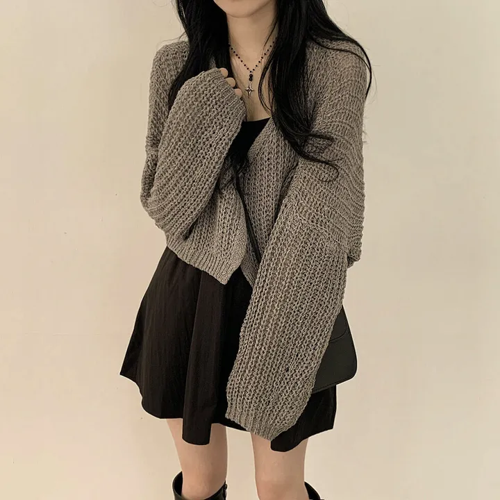 [고퀄!살탐방지] 왕박시 린넨 부클 여름니트 벌룬 크롭가디건 상세 이미지 34