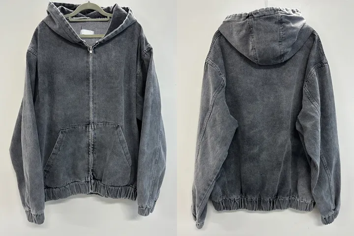 [UNISEX]시티드 데님 루즈 박시 후드 집업 점퍼 자켓(2color/5-7일 여유주문) 상세 이미지 31