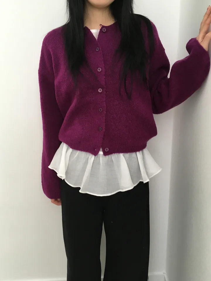 MD픽💜 엘가 라운드 세미크롭 니트 가디건(9color) 상세 이미지 17