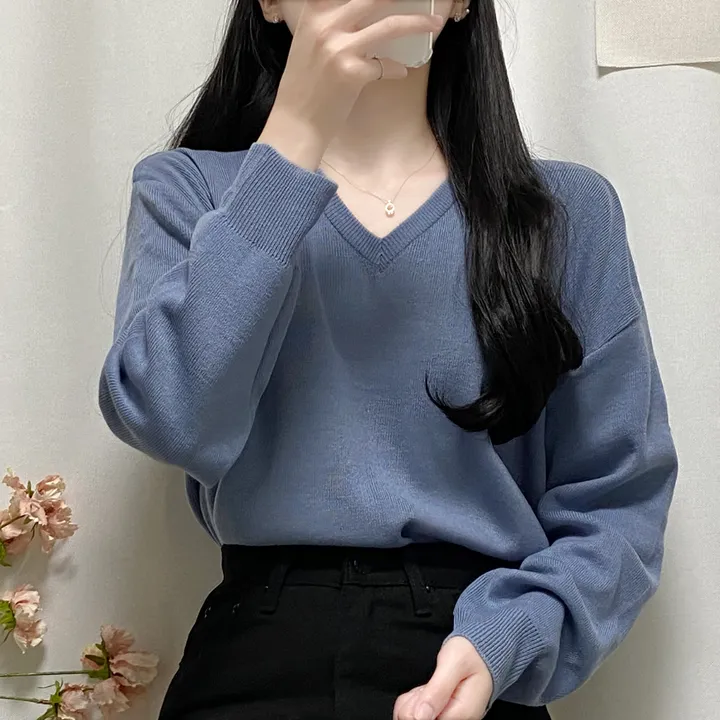 [1000장돌파💛/니트맛집/] V넥 베이직 기본 니트 10color 상세 이미지 25