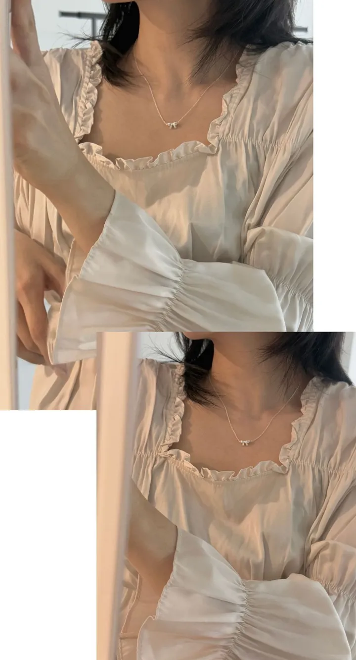 [silver92.5] 베이스 발렛 리본 목걸이 (1color) 상세 이미지 6