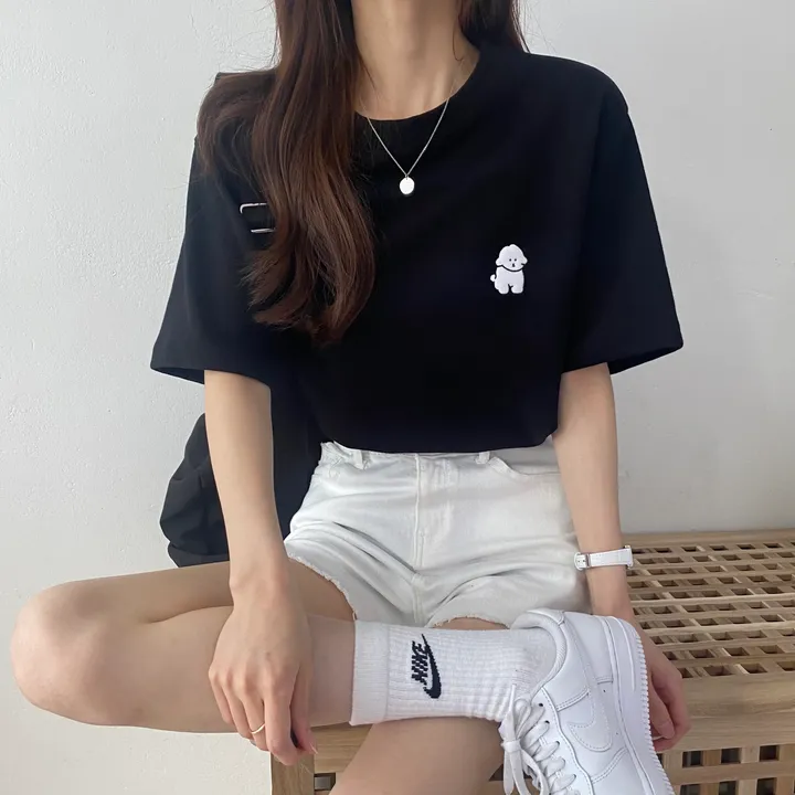 [묶음 할인/꾸안꾸] 귀여운 흰둥이 패치 반팔티 5color 상세 이미지 54
