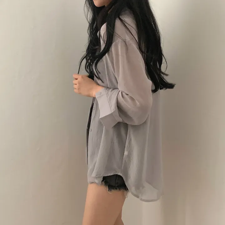 [베스트재진행] 남심저격, 시스루 루즈핏 셔츠;4col 상세 이미지 29