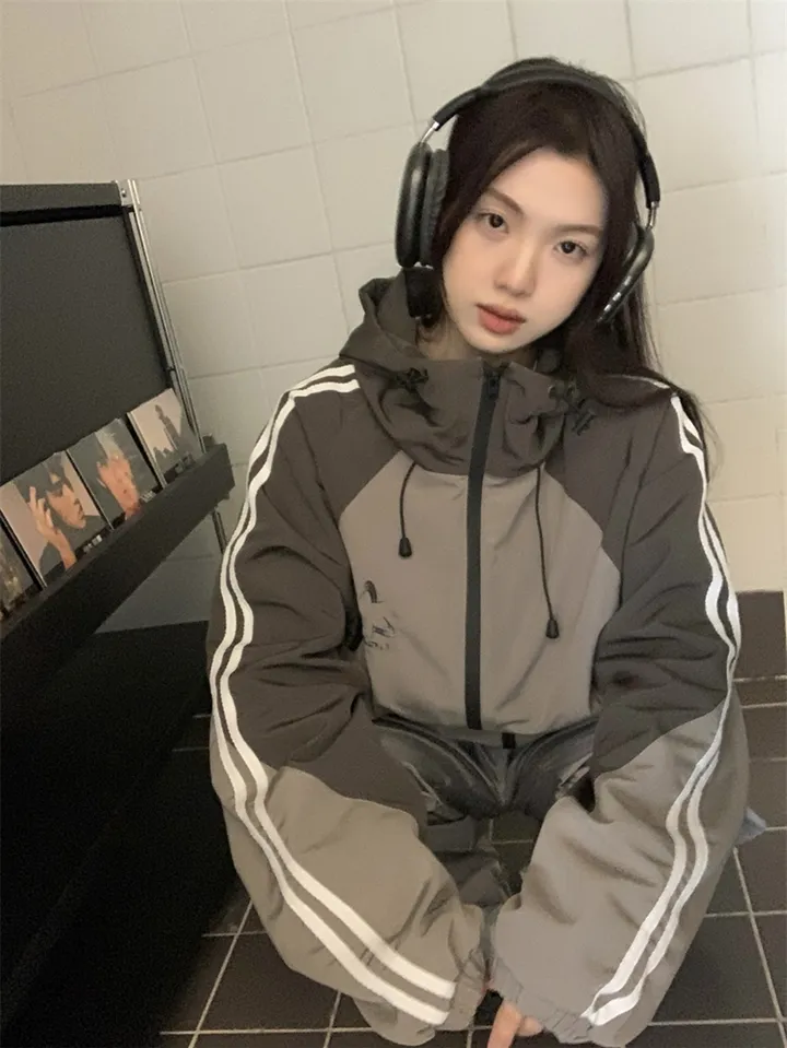 [봄신상💗/고프코어]햄프턴 배색 트랙라인 바스락 후드 윈드브레이커 바람막이 집업 상세 이미지 8