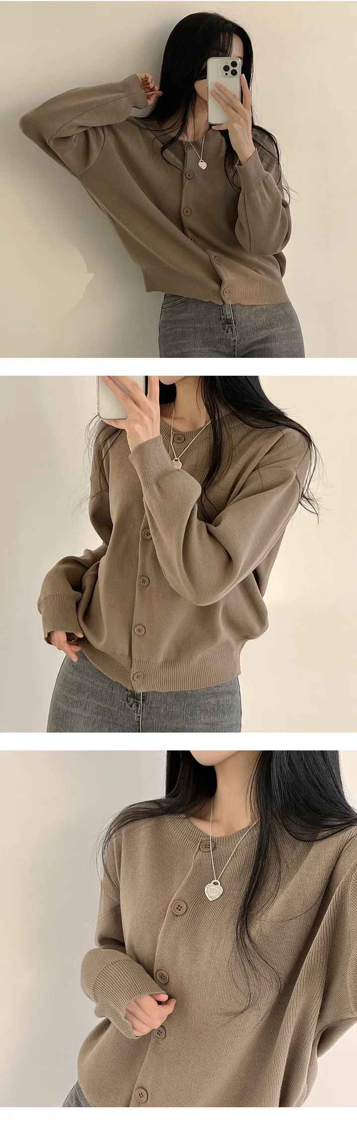 [무려14컬러~/색감맛집!] 요일별로 골라입는, 루즈핏 라운드 니트가디건 (14color) 상세 이미지 3