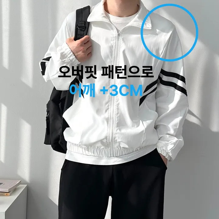 남녀공용 봄 가을 간절기 아우터 오버핏 바람막이 루즈핏 자켓 투라인오버핏바람막이 상세 이미지 3