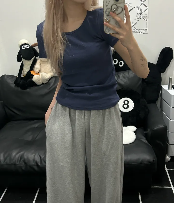 [🎀누적판매 2천장🎀] Butter slimfit u-neck short sleeve T 버터 슬림핏 유넥 반팔티 상세 이미지 24