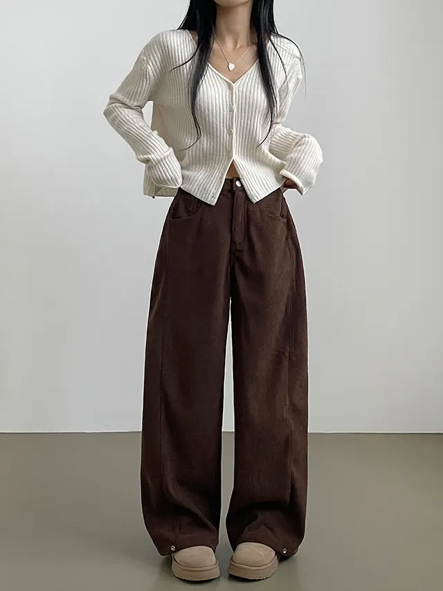 [한파대비/3기장~2XL!] 스냅버튼 융기모 코듀로이 골덴 폴딩 와이드팬츠 4color 상세 이미지 65