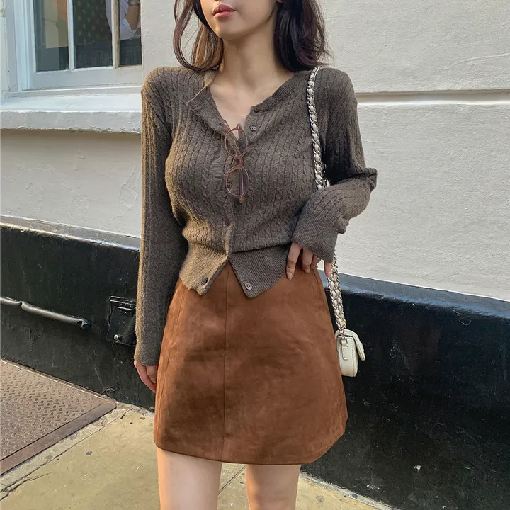 [wool70%🤎클래식무드] 모직 헤링본 핸드메이드 하프코트 자켓 반코트 아우터 절개 트임 코트 고퀄리티 루즈핏 봄 간절기 데이트룩 개강룩 4COL 상세 이미지 34