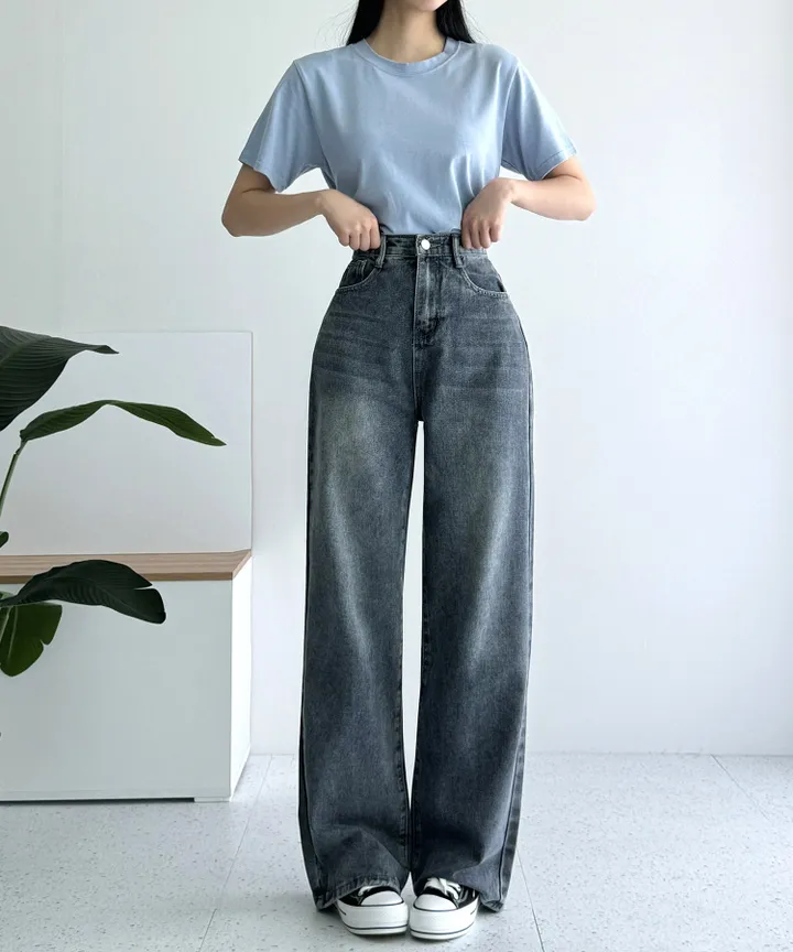 [3단기장/~2XL/6color/핫아이템]노수선와이드기획데님팬츠 상세 이미지 36