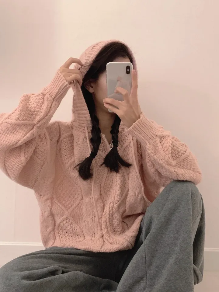 오버핏 데일리 꽈배기 울 후드 니트 집업 가디건 상세 이미지 9