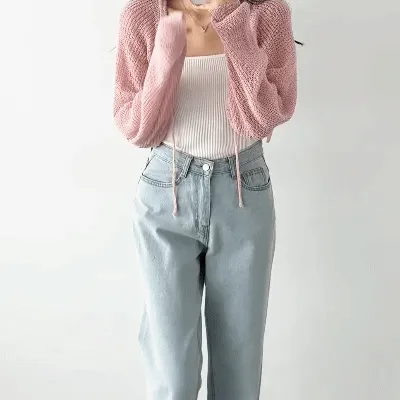 국내제작🧡퀄리티보장[살탐방지/16만장돌파!] 가격 실화!?💛왕박시 리본 크롭 볼레로 벌룬 니트 가디건 - 9color 상세 이미지 6