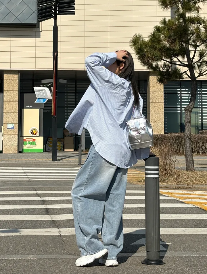 데일리 마린 핀턱 벌룬 와이드팬츠 상세 이미지 5